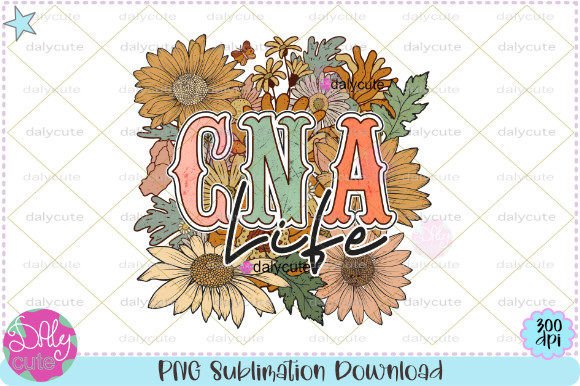CNA Floral Boutique Retro Nurse Fall PNG