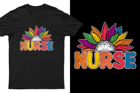 Flower Groovy Nurse T-Shirt Design