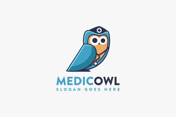Fun Medical Owl Logo Mascot Vector