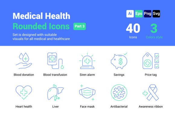 Medical Health Rounded Icons Part 3