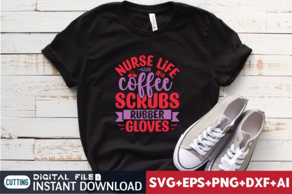 Nurse Life Coffee Scrubs Rubber Gloves
