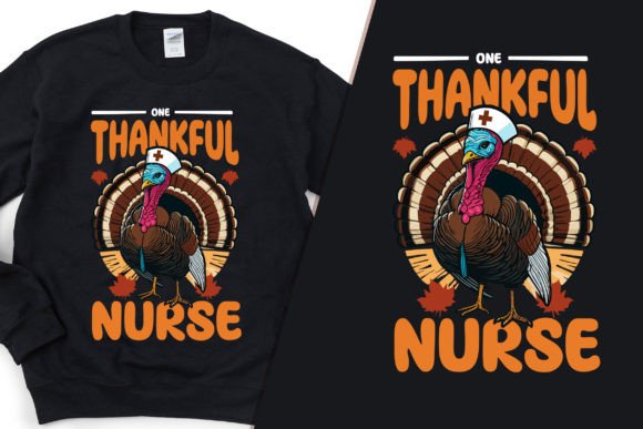 One Thankful Nurse Modern T-Shirt Design