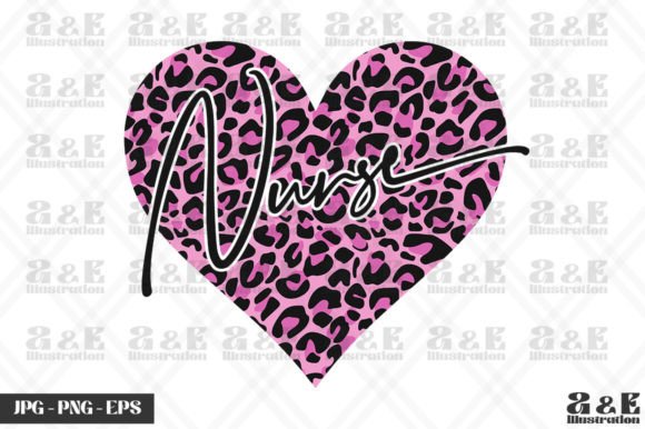 Pink Leopard Print Love Heart Nurse