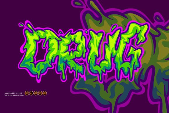 Words Drug Medical Melted Hand Lettering